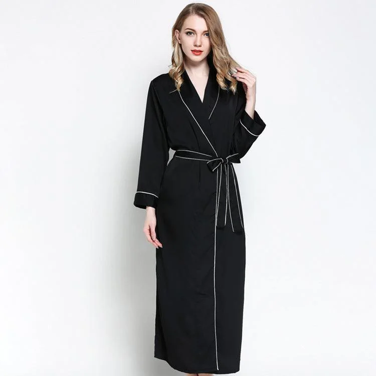 Women Silk Robes Long Silk Bathrobe for Bridesmaids